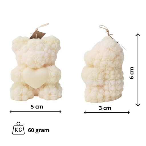 Rankų darbo sojų žvakių komplektas "Teddy Bear"