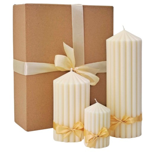 Rankų darbo sojų žvakių komplektas "NOBLE"