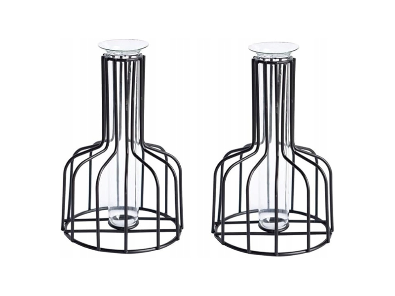 Modernaus dizaino vazų komplektas "Metal 2in1"