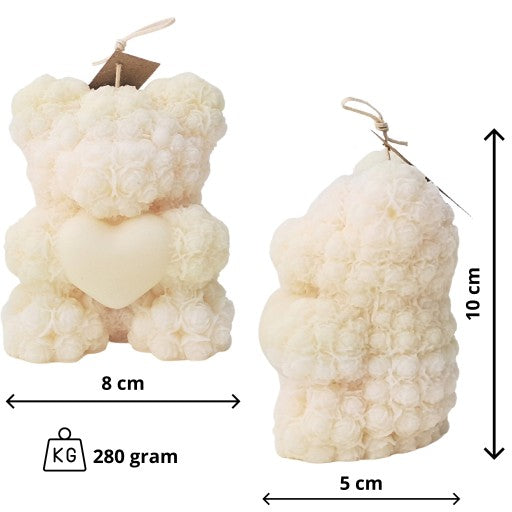 Rankų darbo sojų žvakių komplektas "Teddy Bear"