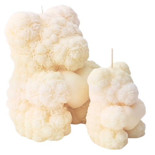 Rankų darbo sojų žvakių komplektas "Teddy Bear"