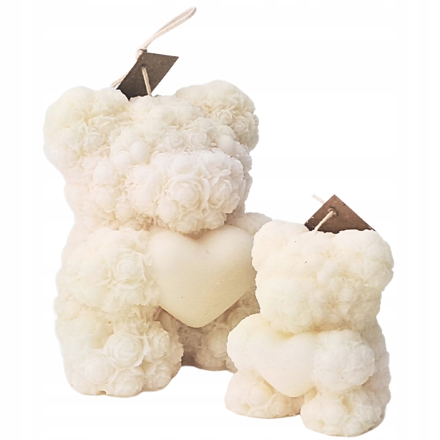 Rankų darbo sojų žvakių komplektas "Teddy Bear"