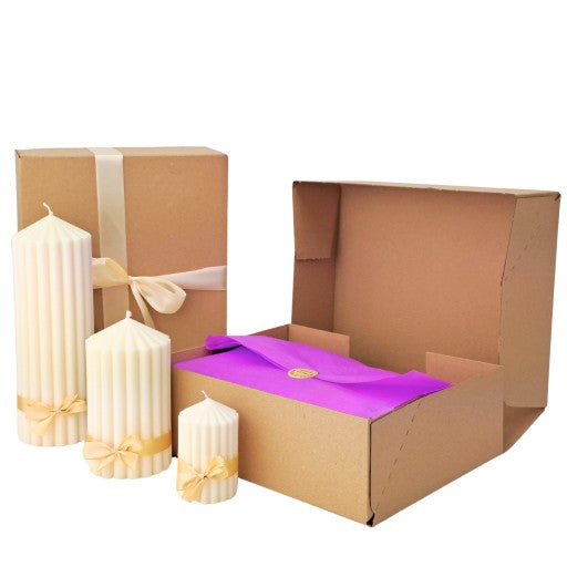 Rankų darbo sojų žvakių komplektas "NOBLE"