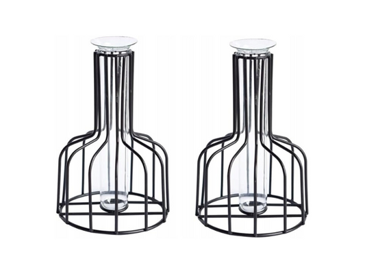 Modernaus dizaino vazų komplektas "Metal 2in1"